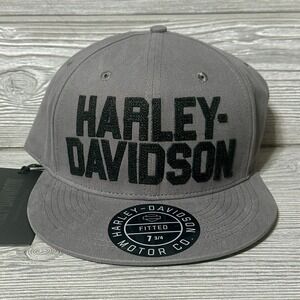 Harley-Davidson Motor Co. Fitted Woven Dark Gray Cap 7  3/4 3XL 99409-22 VM NWT‎